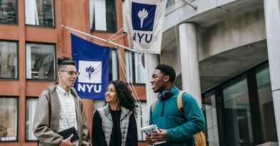 A diverse group on campus.
