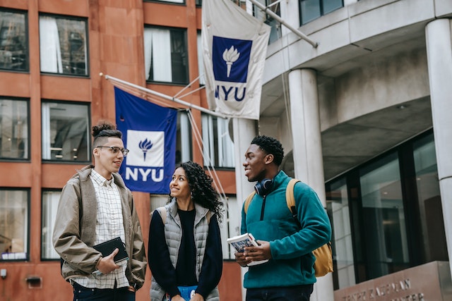 A diverse group on campus.